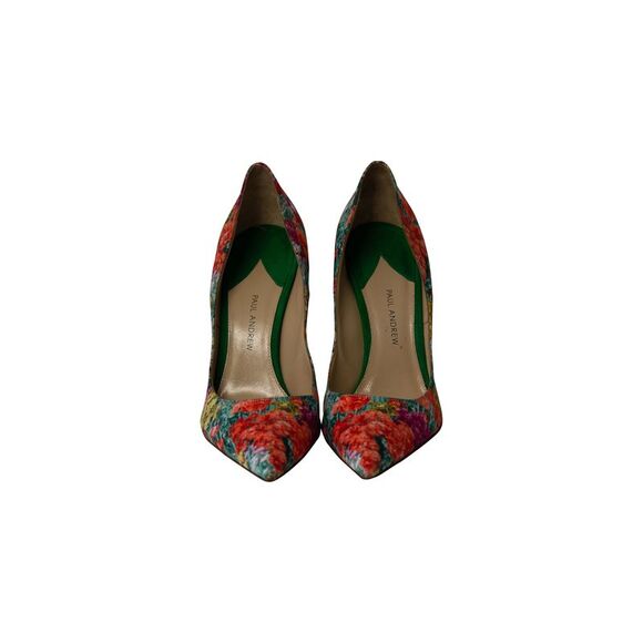 Pre Loved Paul Andrew Vintage Women floral print Heels - Picture 2 of 8